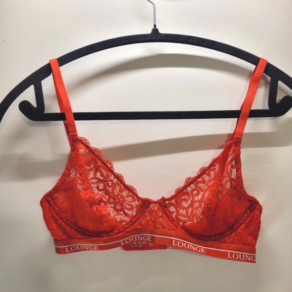 Lounge Red Lace Balconette Bra - 32b